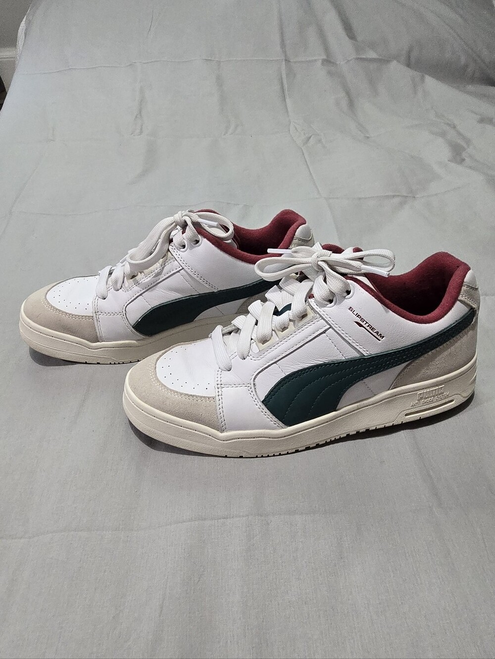 Puma Slipstream Lo Retro Sneaker Shoe White Green Burgundy Size M8 / W9